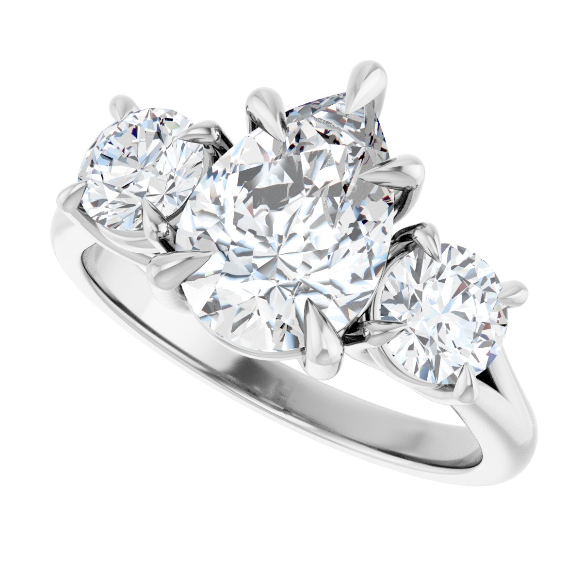 Pear Three-Stone Engagement Ring Semi-Mount - gallery - Series 126342