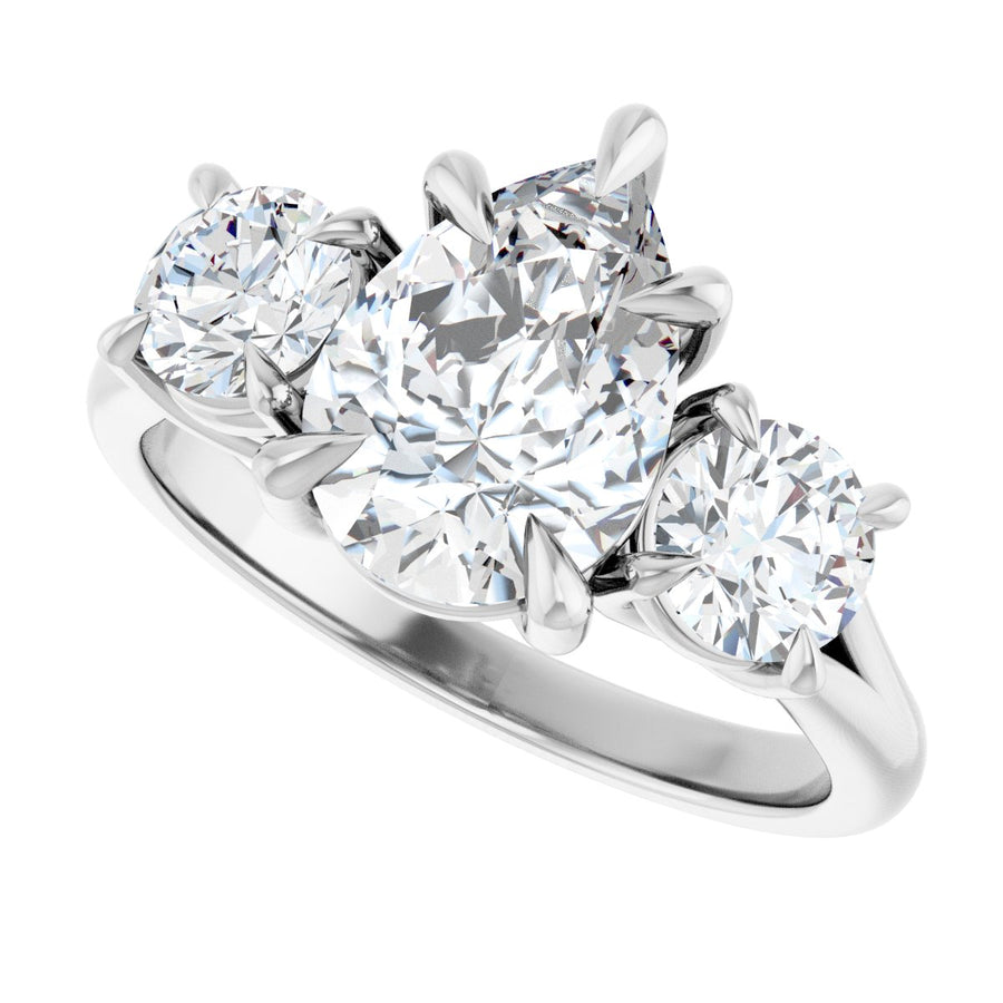 Pear Three-Stone Engagement Ring Semi-Mount - gallery - Series 126342