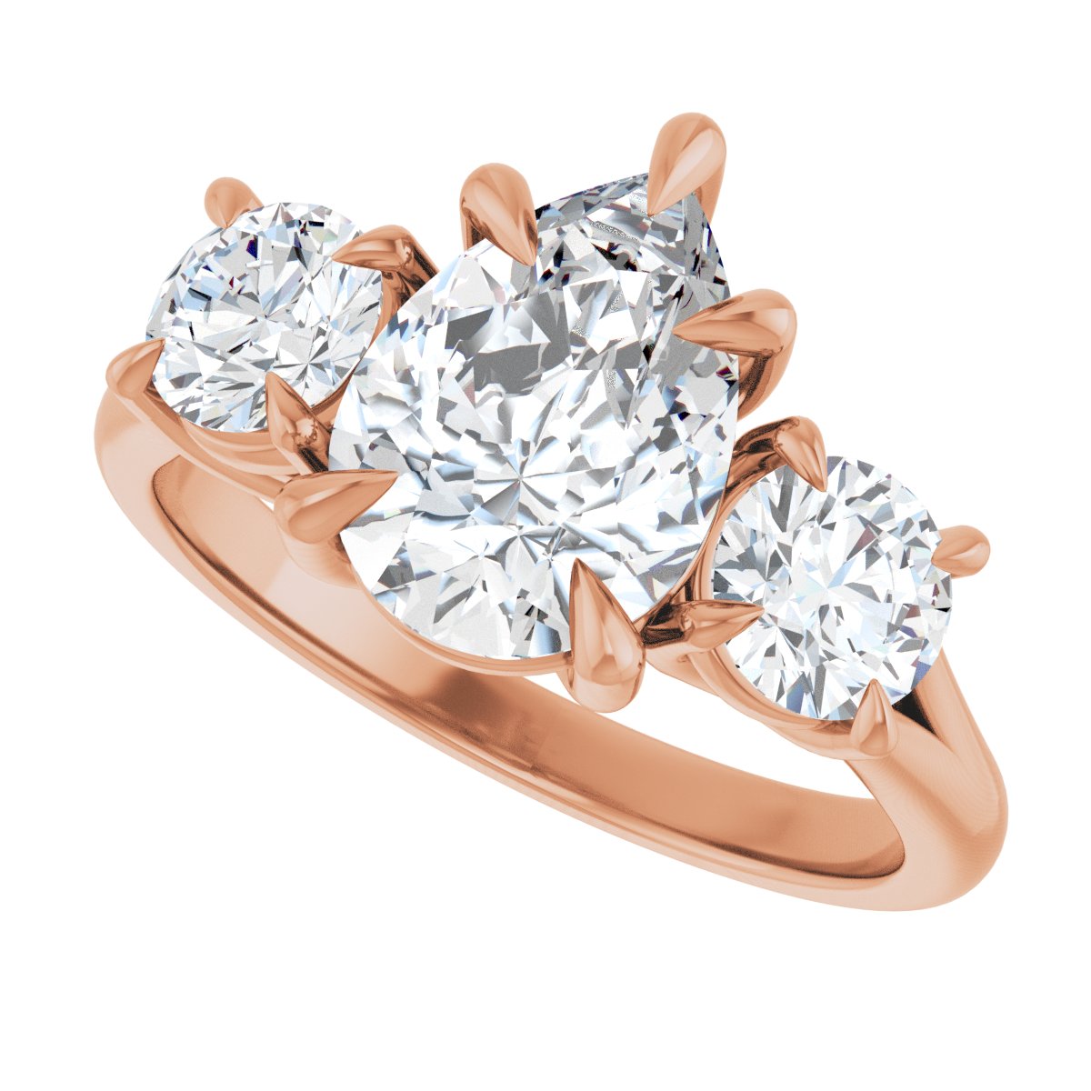 Pear Three-Stone Engagement Ring Semi-Mount - gallery - Series 126342