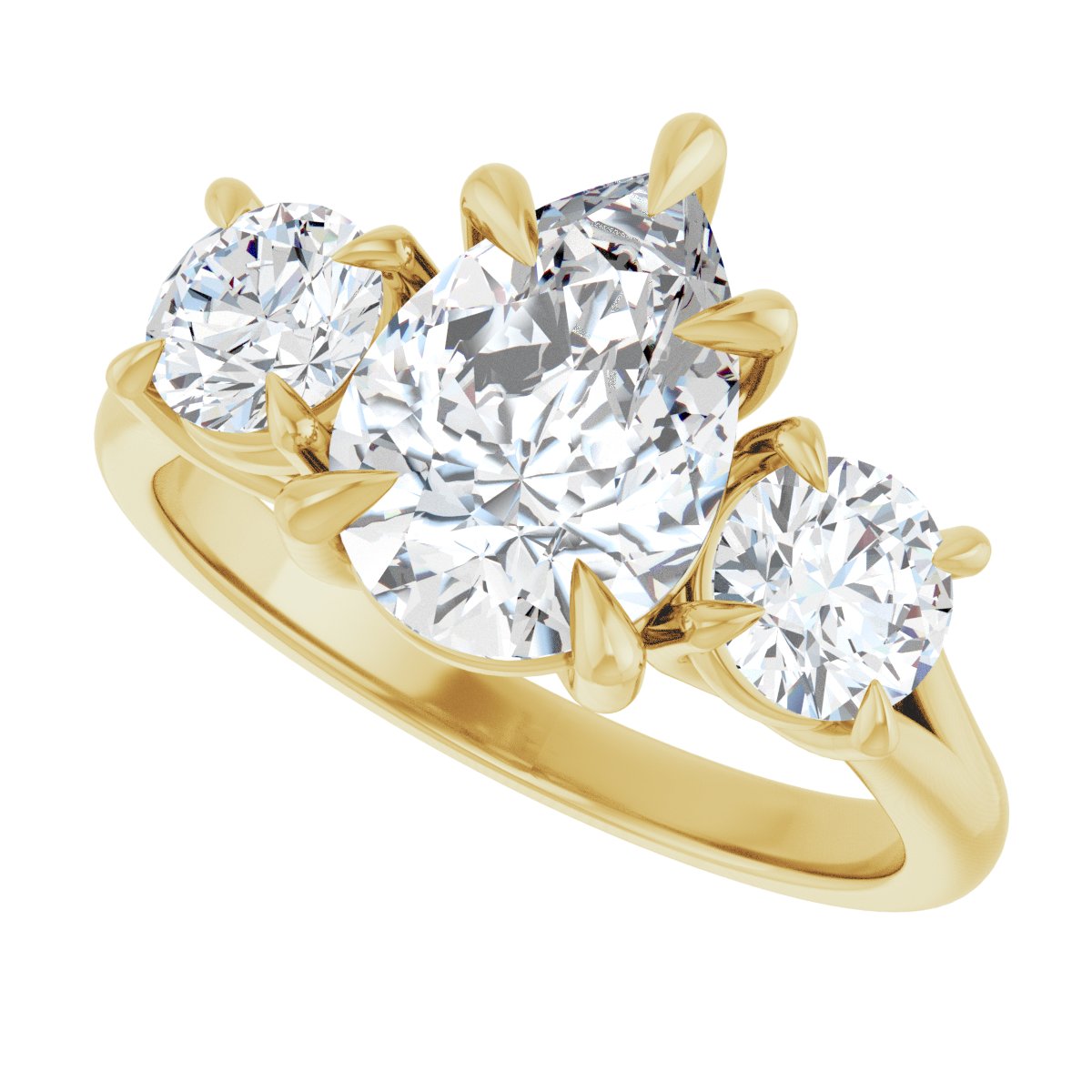 Pear Three-Stone Engagement Ring Semi-Mount - gallery - Series 126342