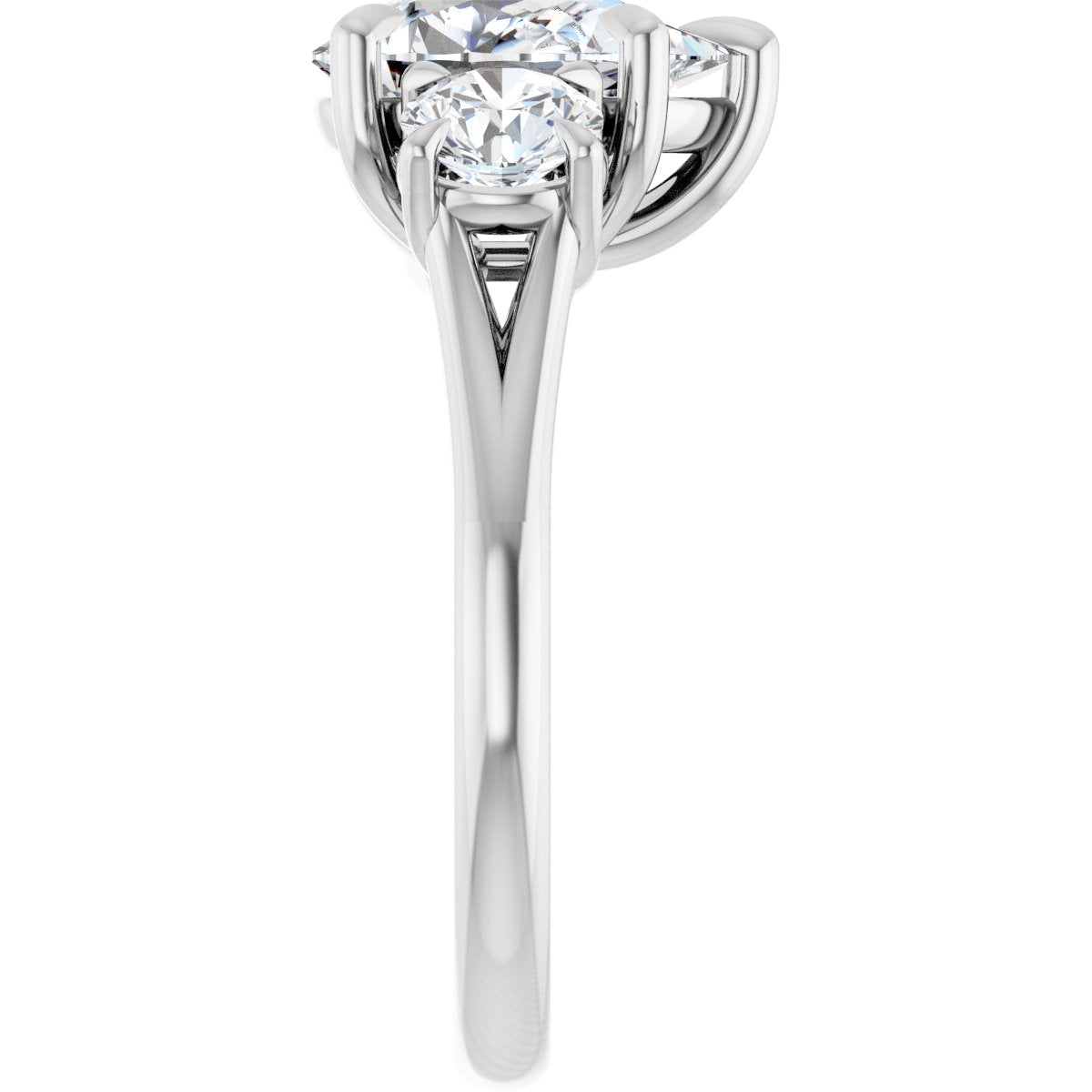 Pear Three-Stone Engagement Ring Semi-Mount - gallery - Series 126342