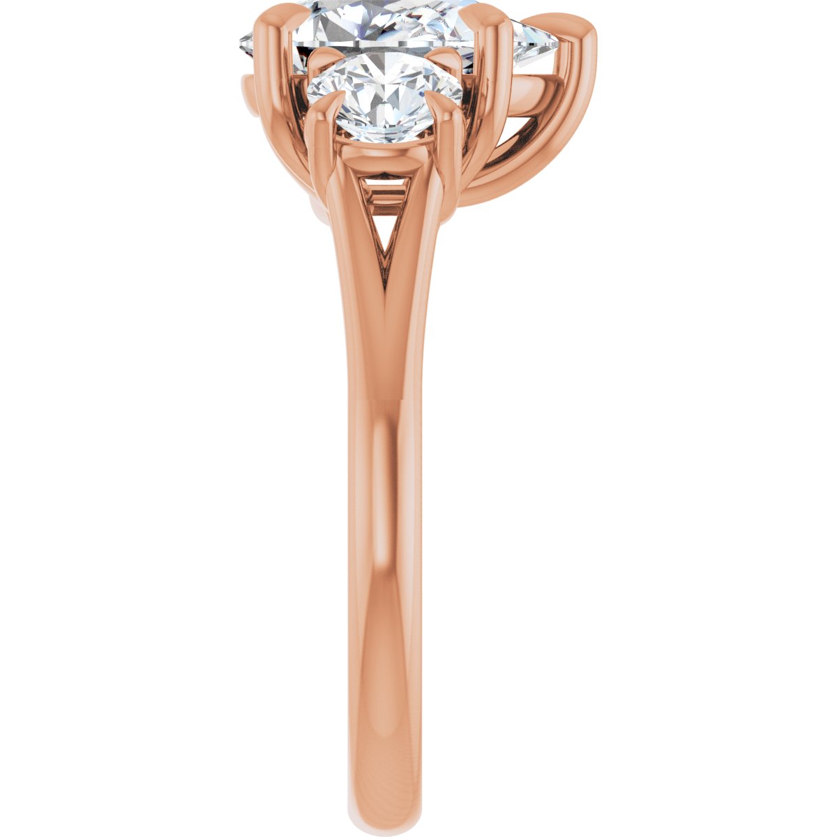 Pear Three-Stone Engagement Ring Semi-Mount - gallery - Series 126342