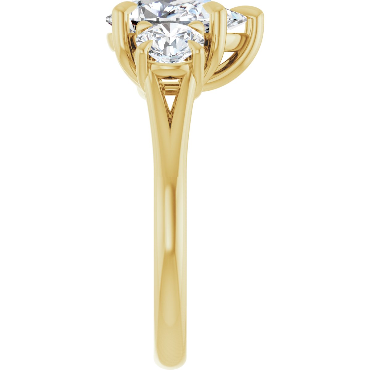 Pear Three-Stone Engagement Ring Semi-Mount - gallery - Series 126342