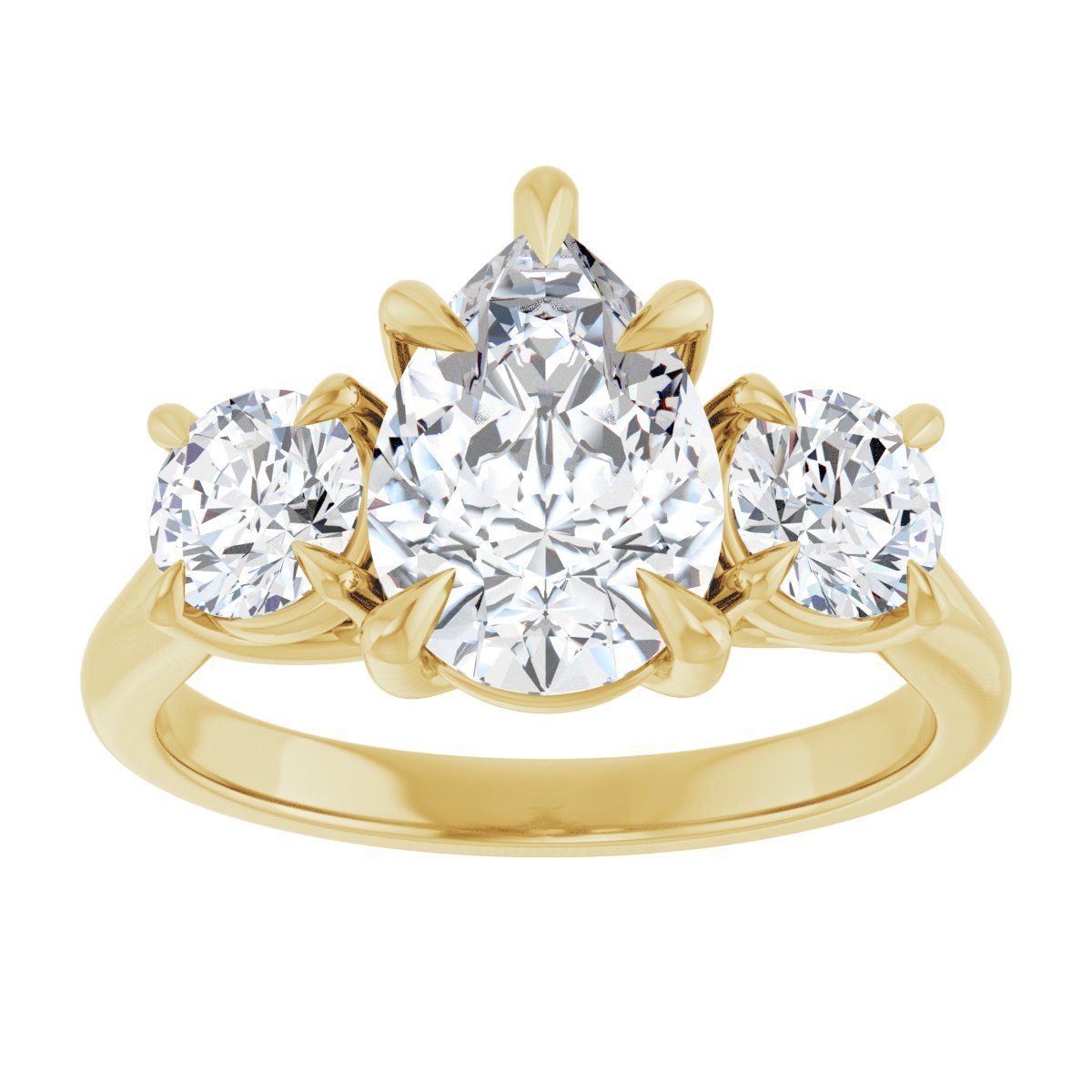 Pear Three-Stone Engagement Ring Semi-Mount - gallery - Series 126342