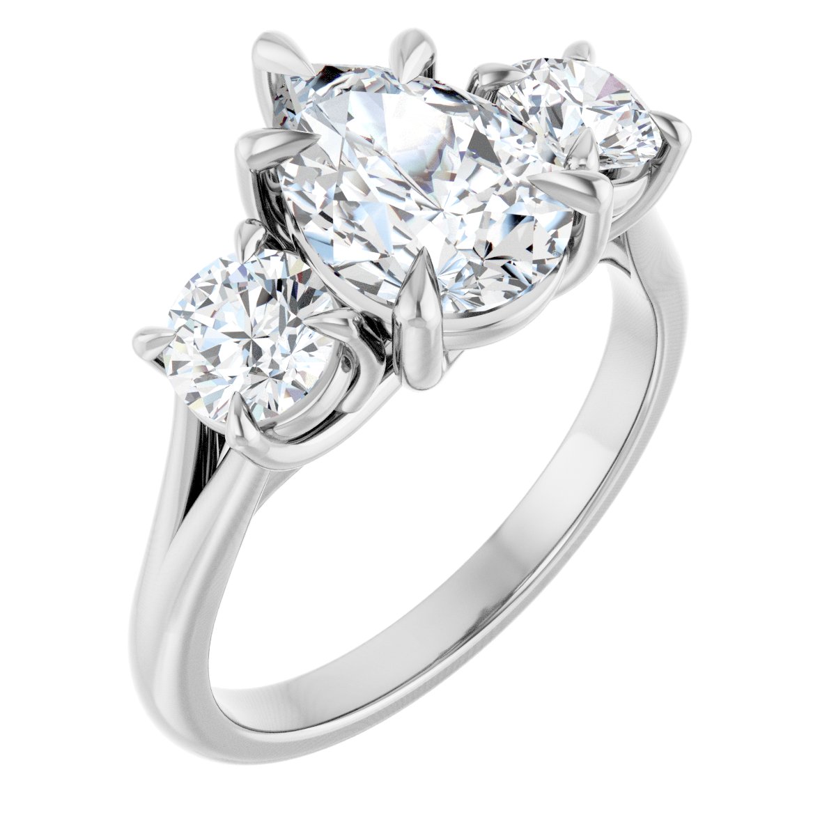 Natural Diamond Pear Three-Stone Engagement Ring Semi-Mount - Platinum - Series 126342