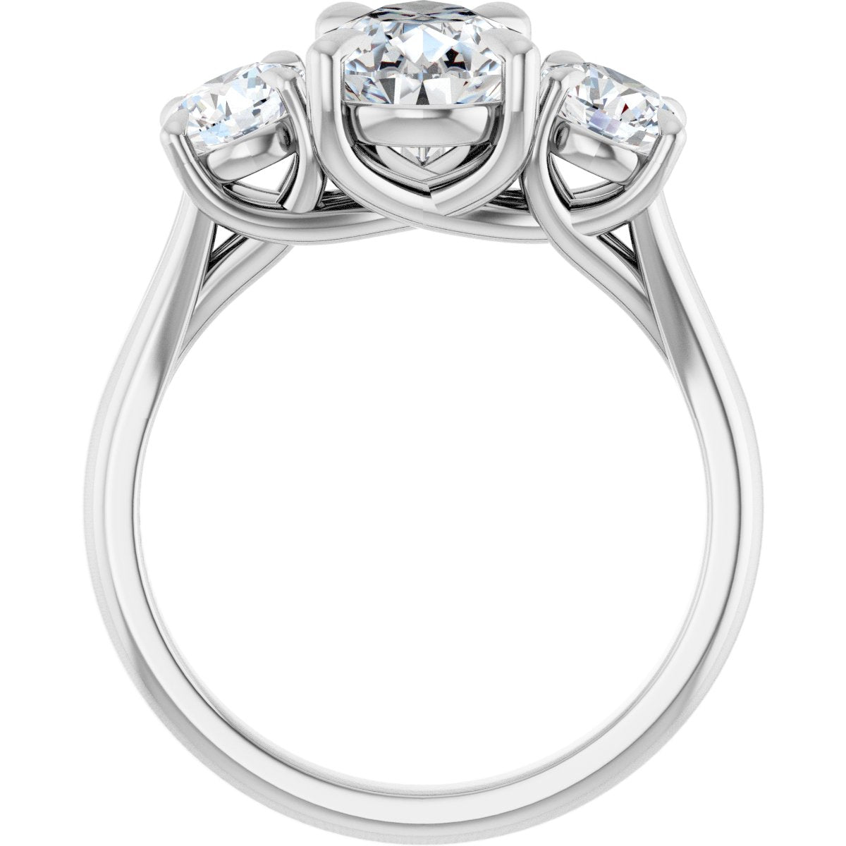 Pear Three-Stone Engagement Ring Semi-Mount - gallery - Series 126342