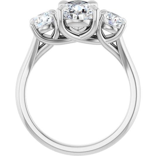 Pear Three-Stone Engagement Ring Semi-Mount - gallery - Series 126342