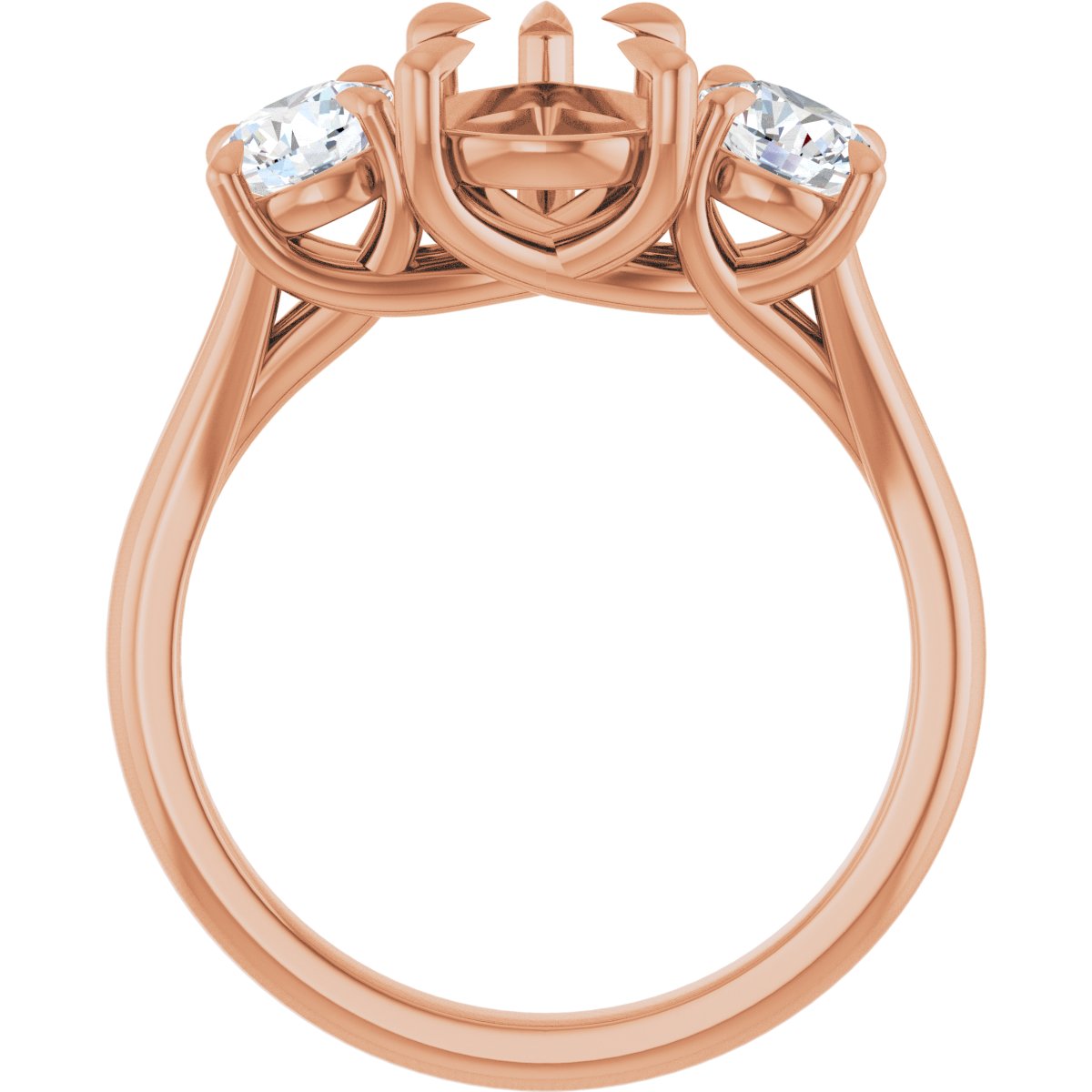 Pear Three-Stone Engagement Ring Semi-Mount - gallery - Series 126342