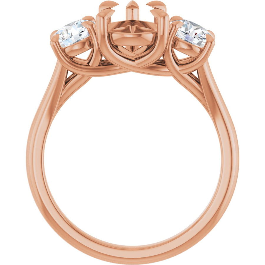 Pear Three-Stone Engagement Ring Semi-Mount - gallery - Series 126342
