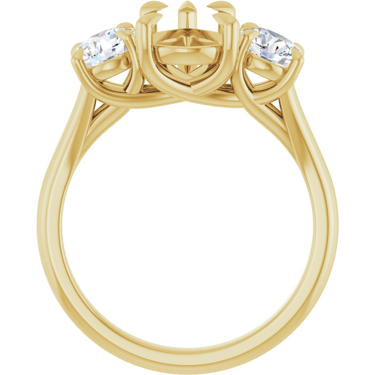 Pear Three-Stone Engagement Ring Semi-Mount - gallery - Series 126342