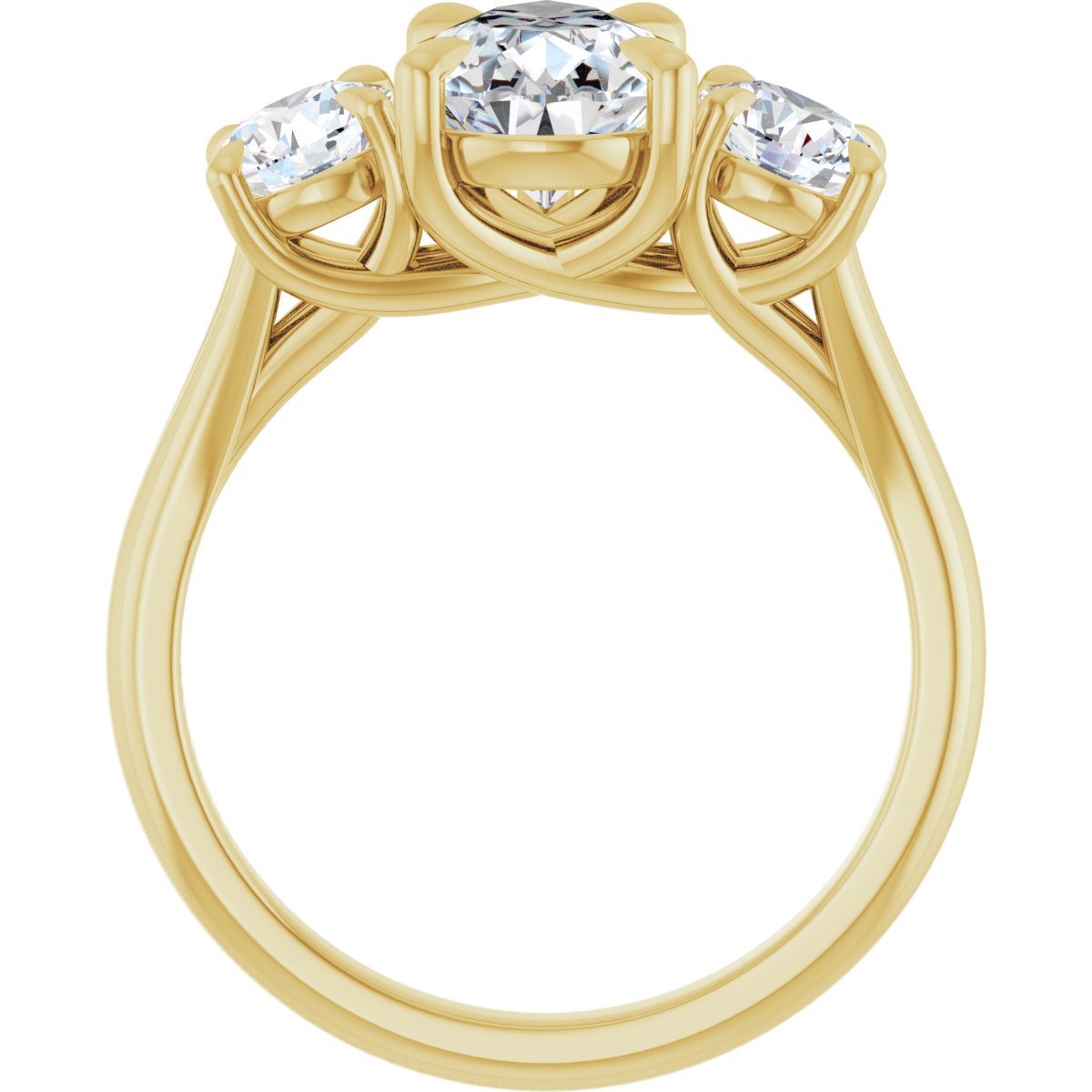 Pear Three-Stone Engagement Ring Semi-Mount - gallery - Series 126342