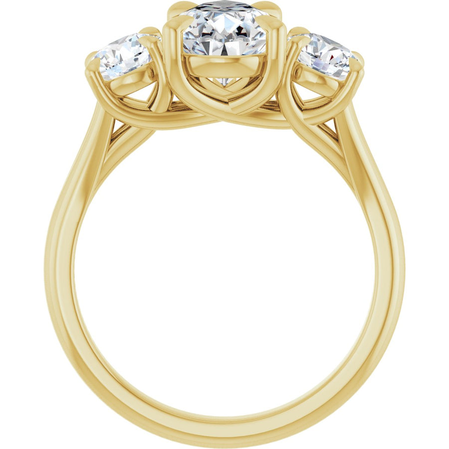 Pear Three-Stone Engagement Ring Semi-Mount - gallery - Series 126342