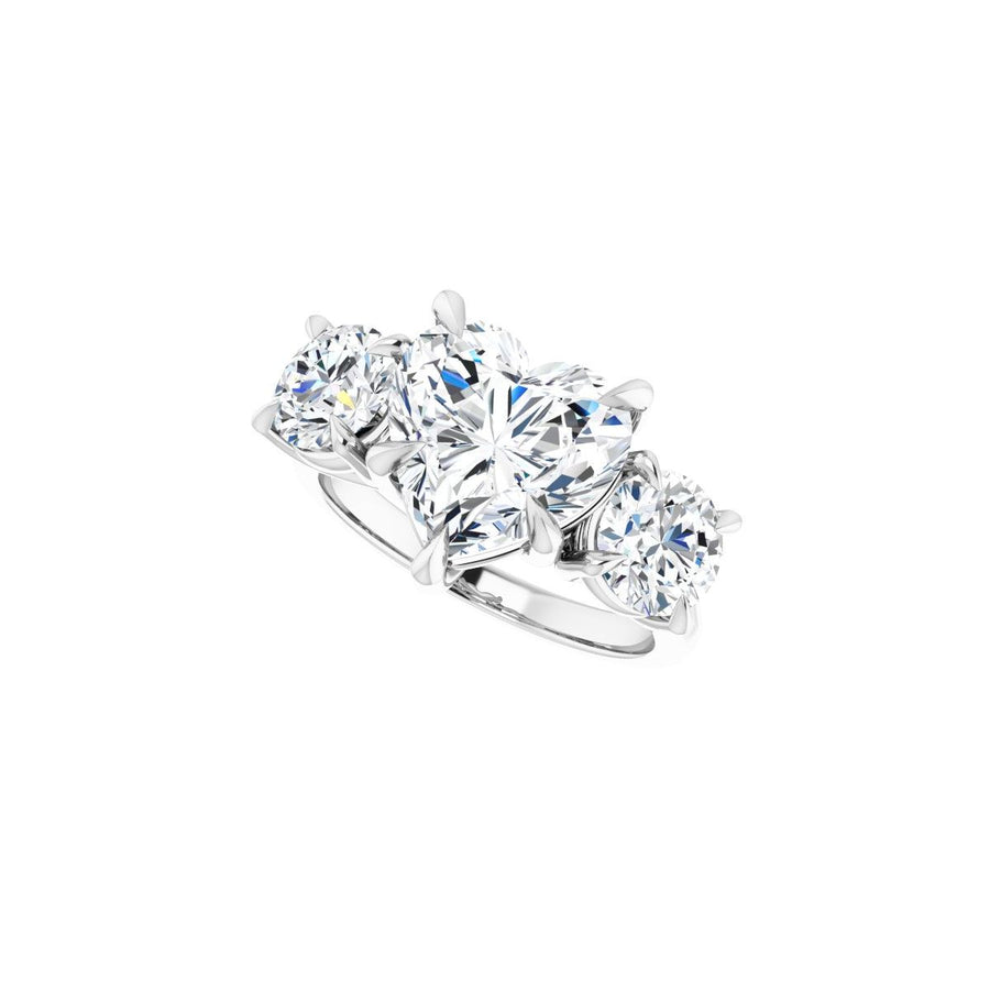 Heart Three-Stone Engagement Ring Semi-Mount - gallery - Series 126342
