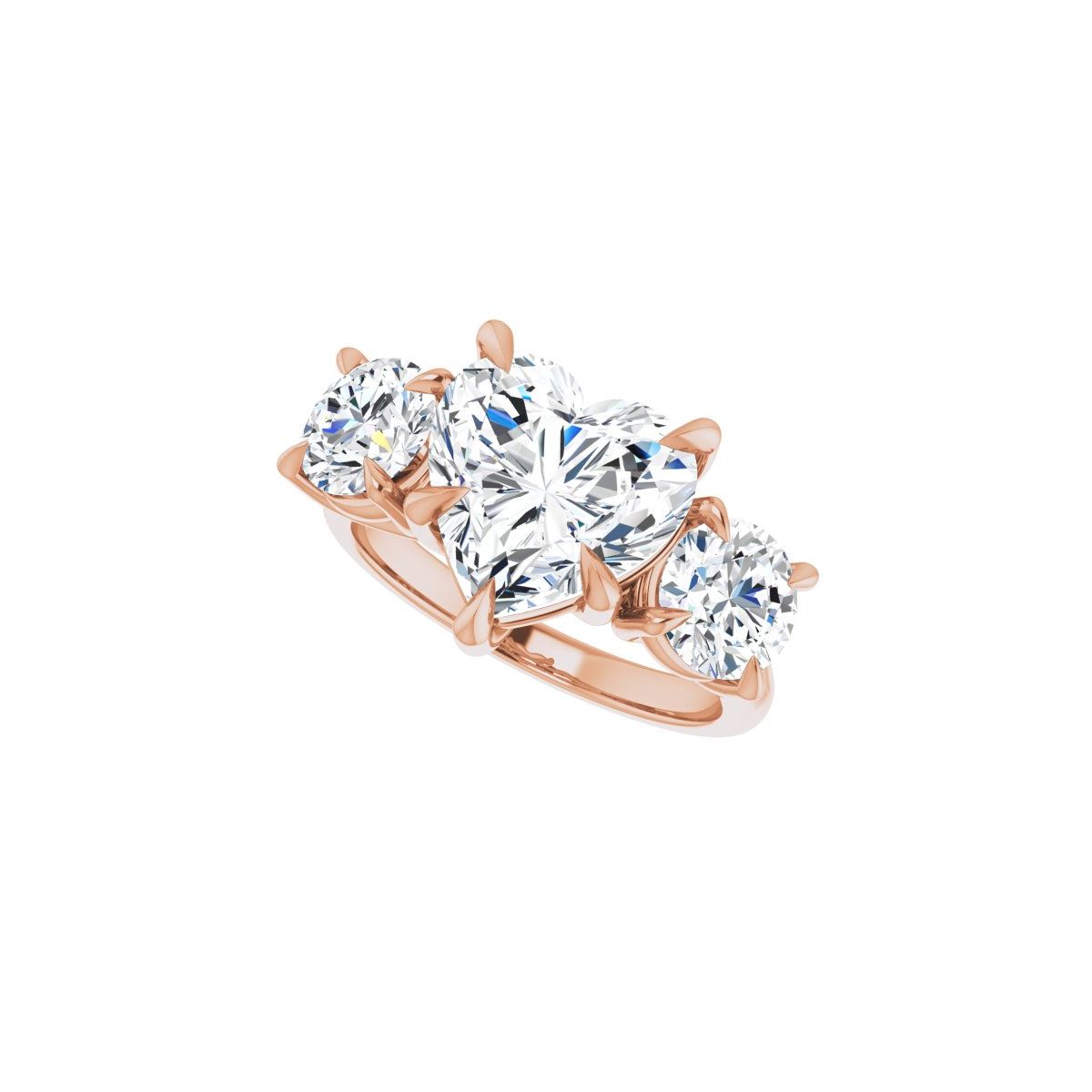 Heart Three-Stone Engagement Ring Semi-Mount - gallery - Series 126342