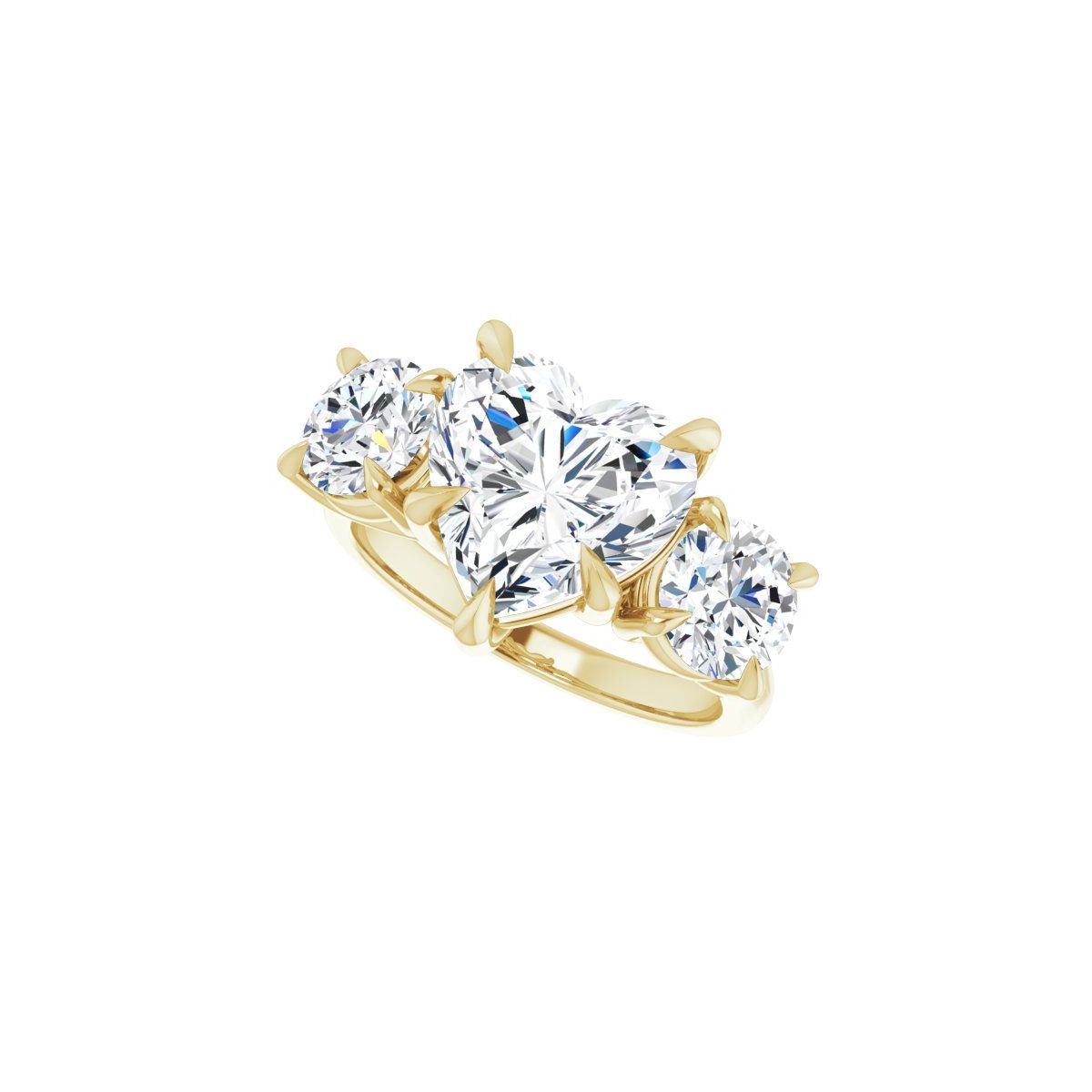 Heart Three-Stone Engagement Ring Semi-Mount - gallery - Series 126342
