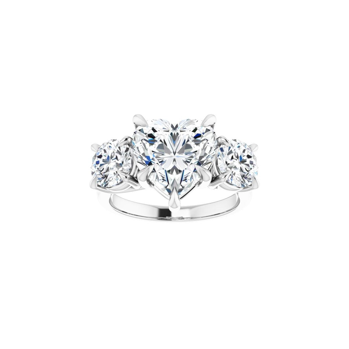 Heart Three-Stone Engagement Ring Semi-Mount - gallery - Series 126342