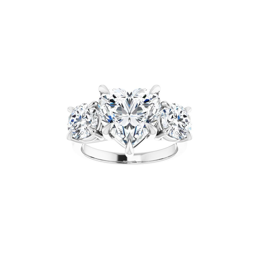 Heart Three-Stone Engagement Ring Semi-Mount - gallery - Series 126342