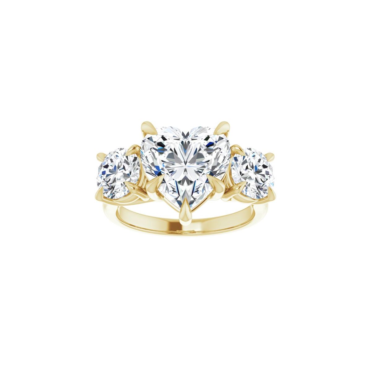 Heart Three-Stone Engagement Ring Semi-Mount - gallery - Series 126342