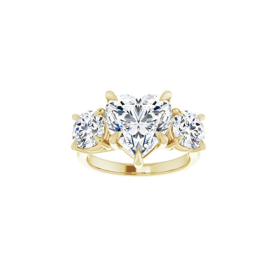 Heart Three-Stone Engagement Ring Semi-Mount - gallery - Series 126342