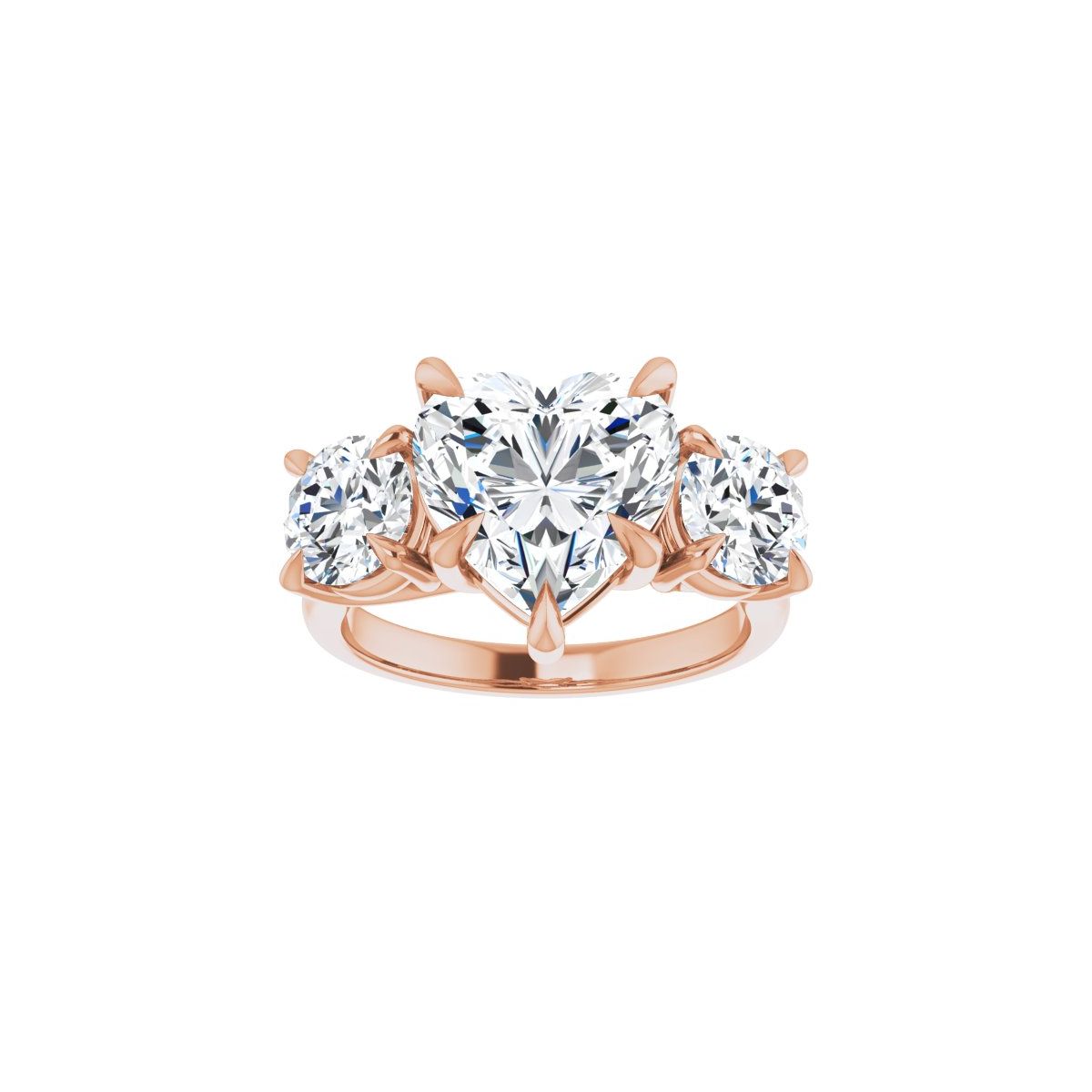 Heart Three-Stone Engagement Ring Semi-Mount - gallery - Series 126342