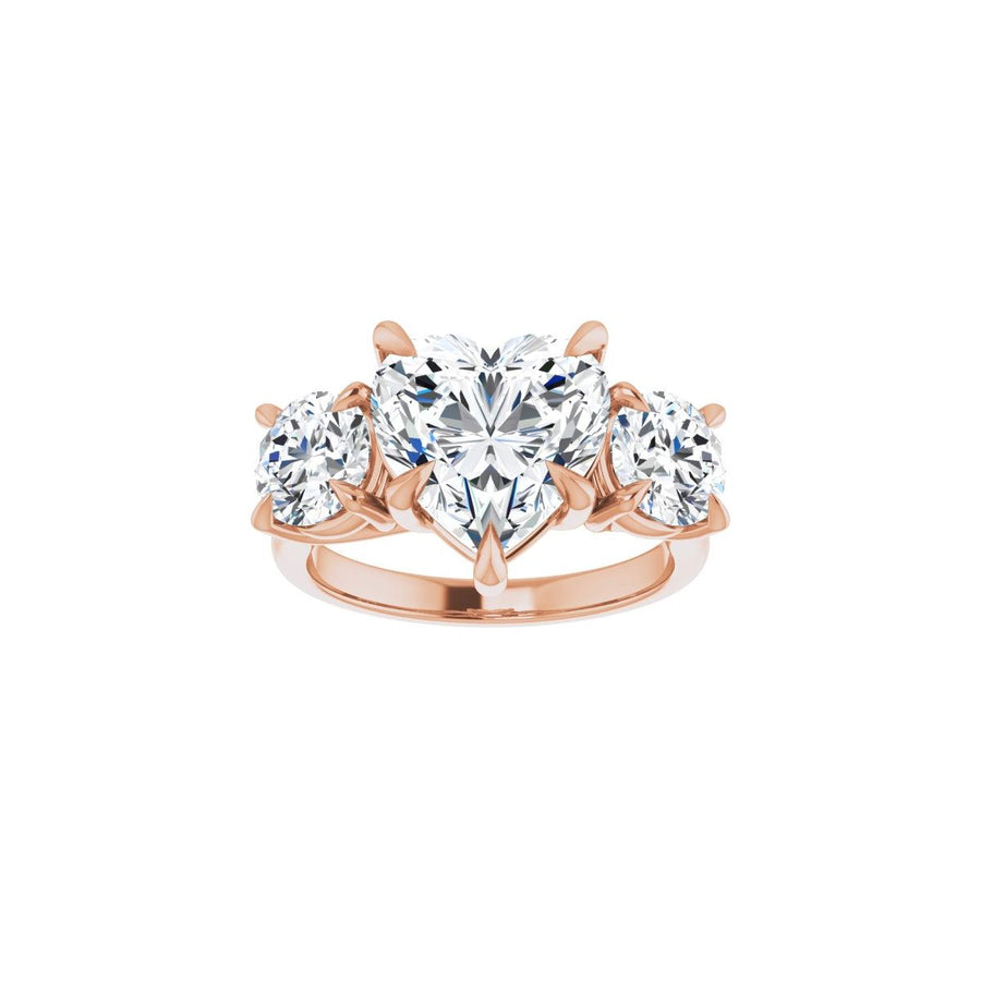 Heart Three-Stone Engagement Ring Semi-Mount - gallery - Series 126342
