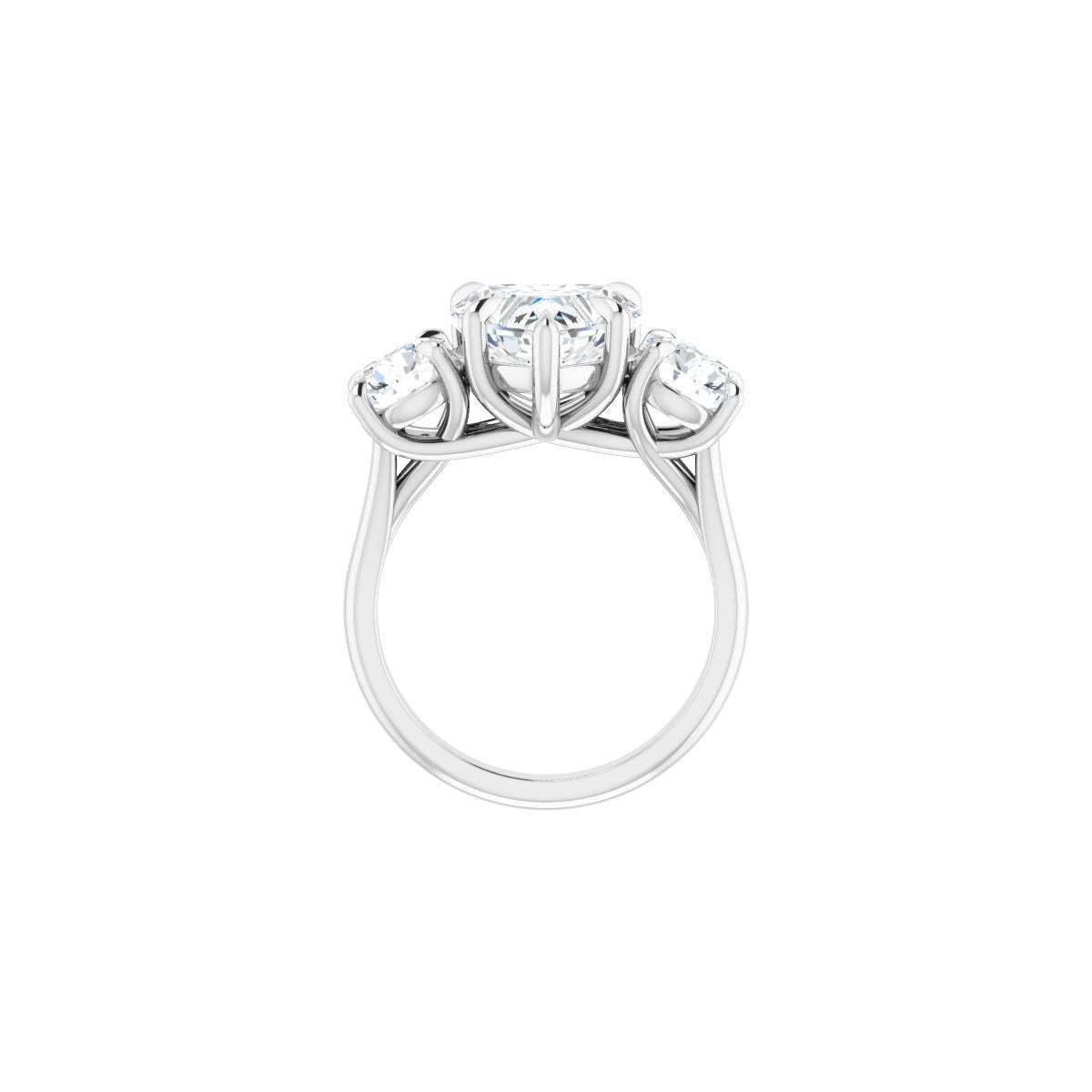 Heart Three-Stone Engagement Ring Semi-Mount - gallery - Series 126342