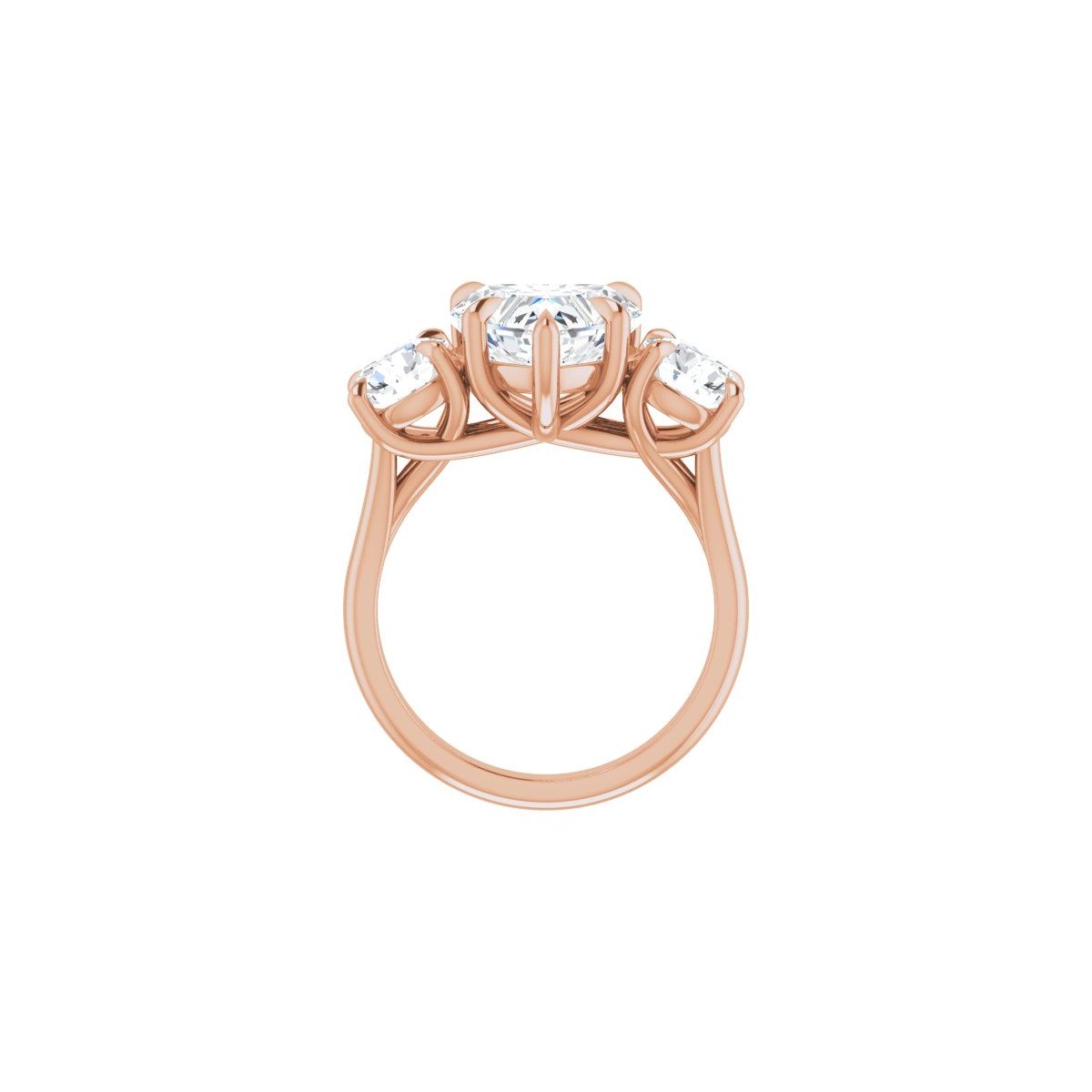 Heart Three-Stone Engagement Ring Semi-Mount - gallery - Series 126342