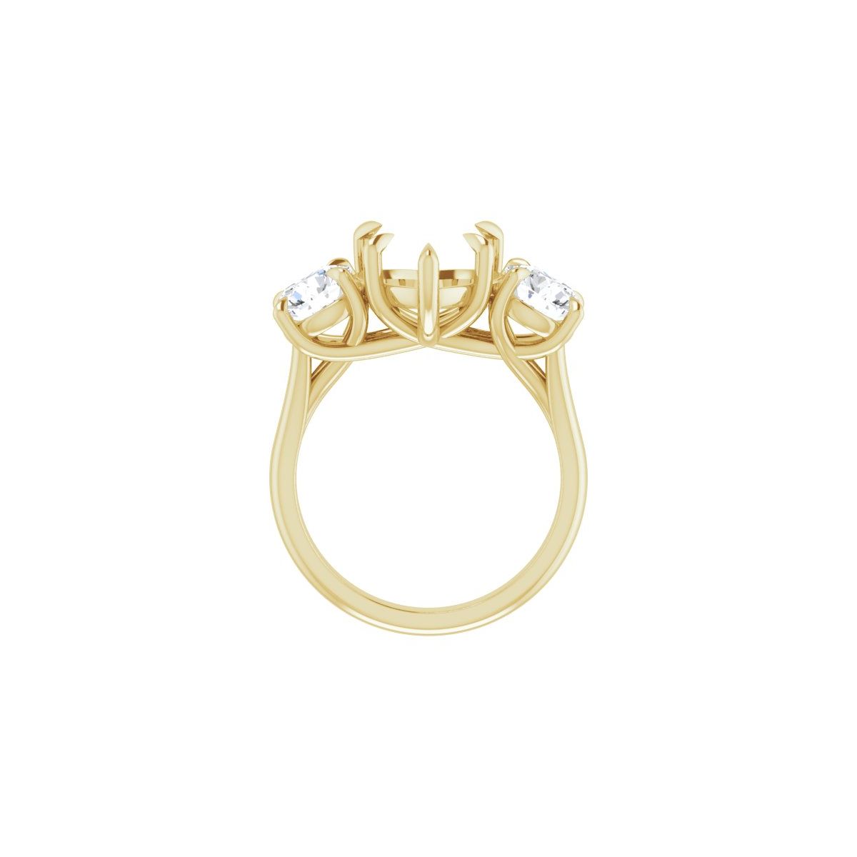 Heart Three-Stone Engagement Ring Semi-Mount - gallery - Series 126342