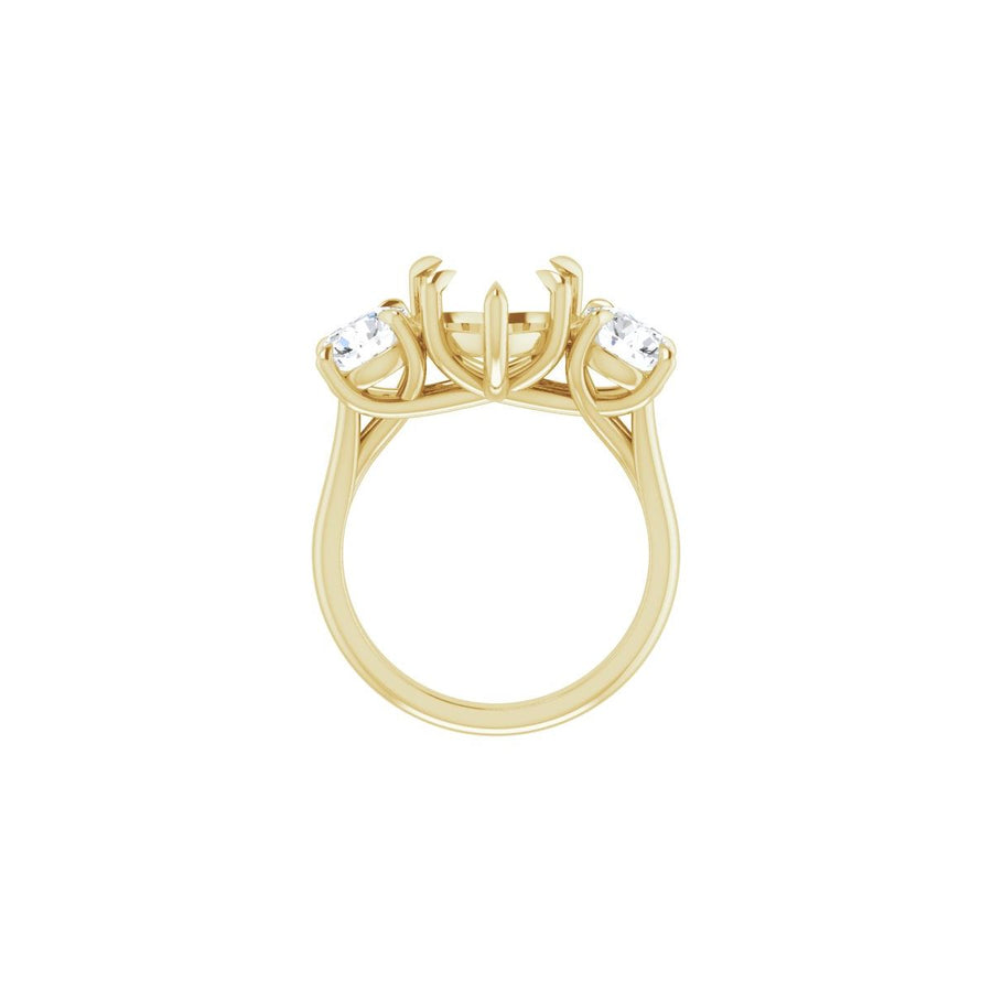 Heart Three-Stone Engagement Ring Semi-Mount - gallery - Series 126342
