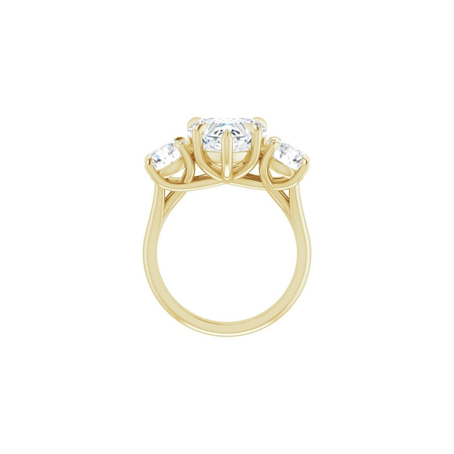Heart Three-Stone Engagement Ring Semi-Mount - gallery - Series 126342
