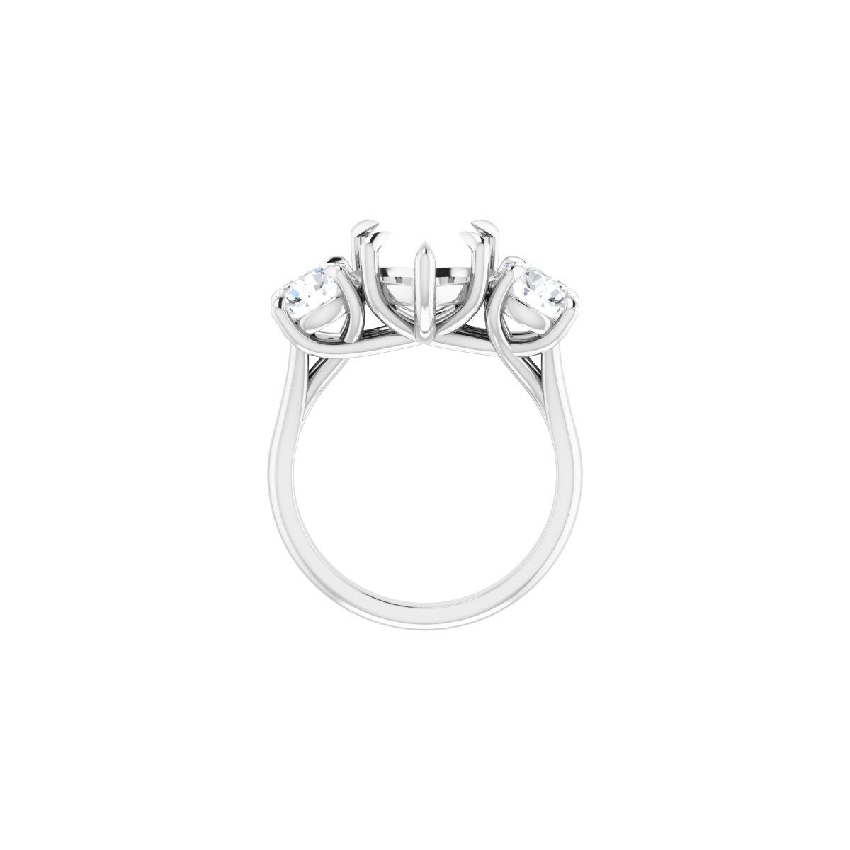 Heart Three-Stone Engagement Ring Semi-Mount - gallery - Series 126342