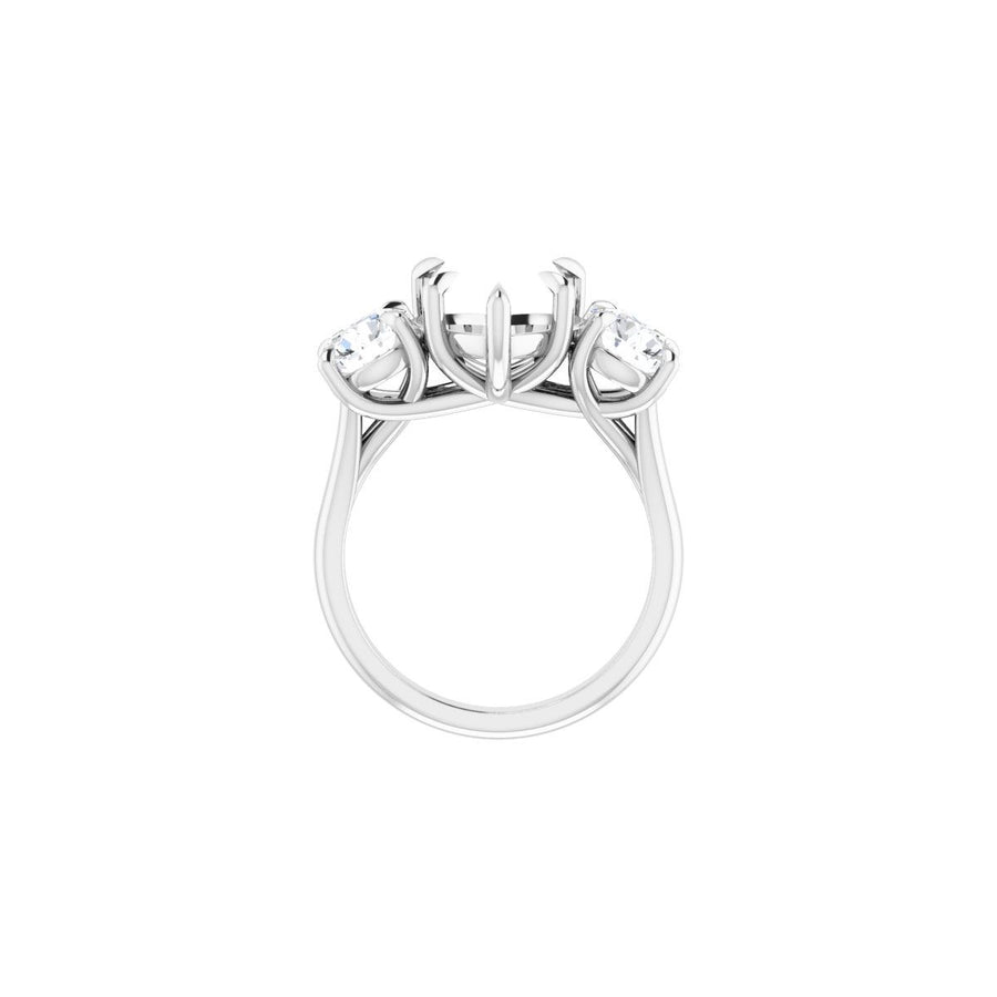 Heart Three-Stone Engagement Ring Semi-Mount - gallery - Series 126342