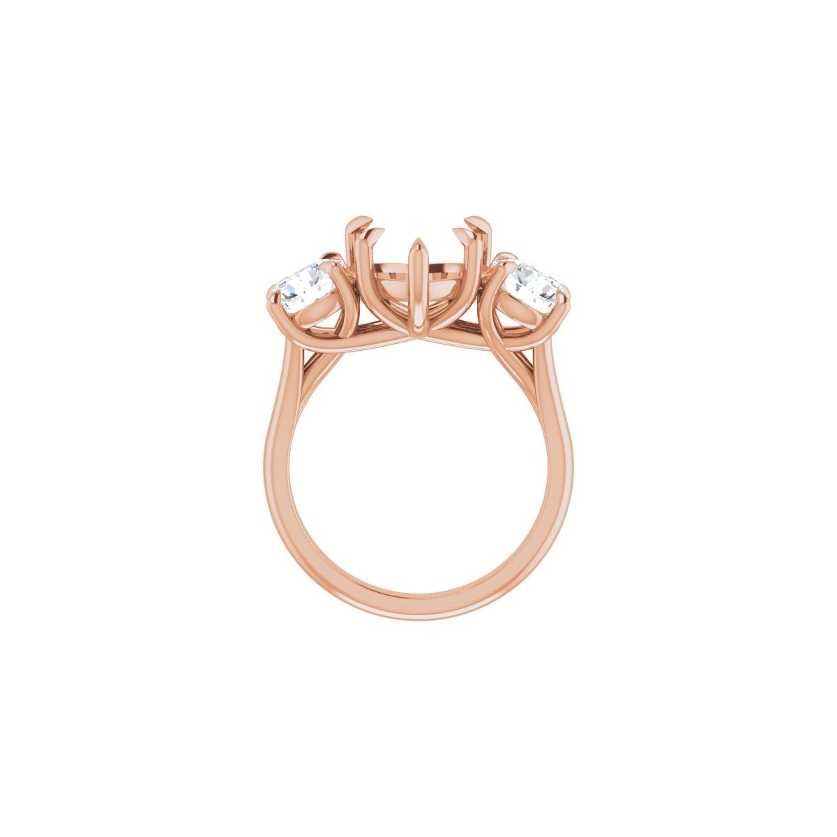 Heart Three-Stone Engagement Ring Semi-Mount - gallery - Series 126342