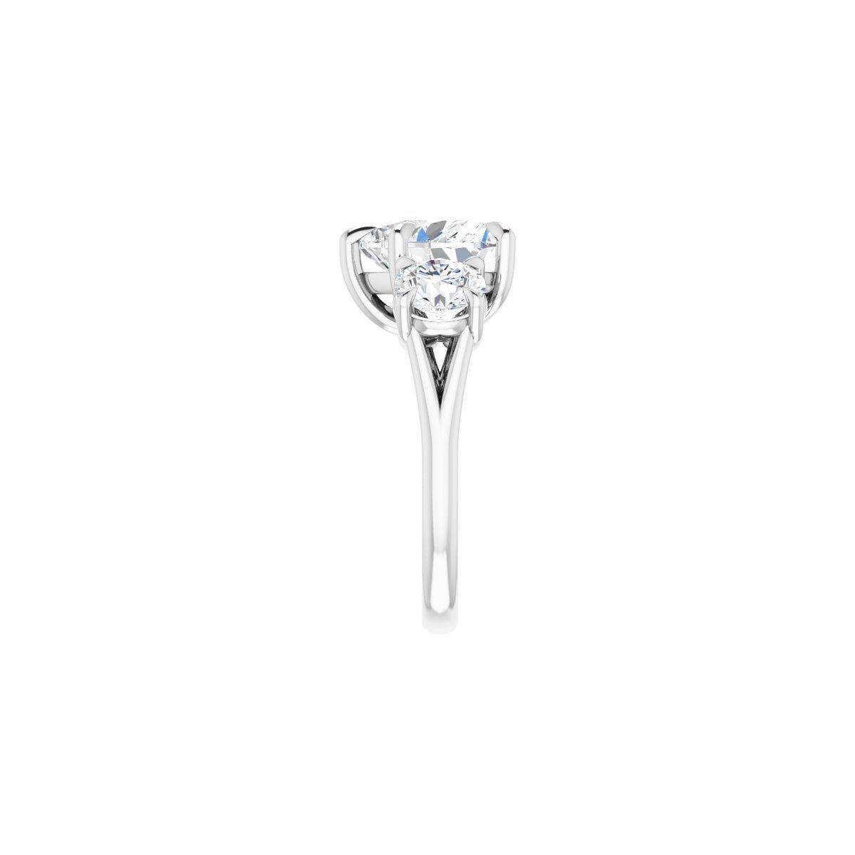 Heart Three-Stone Engagement Ring Semi-Mount - gallery - Series 126342