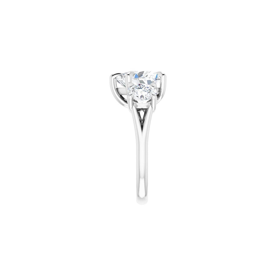 Heart Three-Stone Engagement Ring Semi-Mount - gallery - Series 126342
