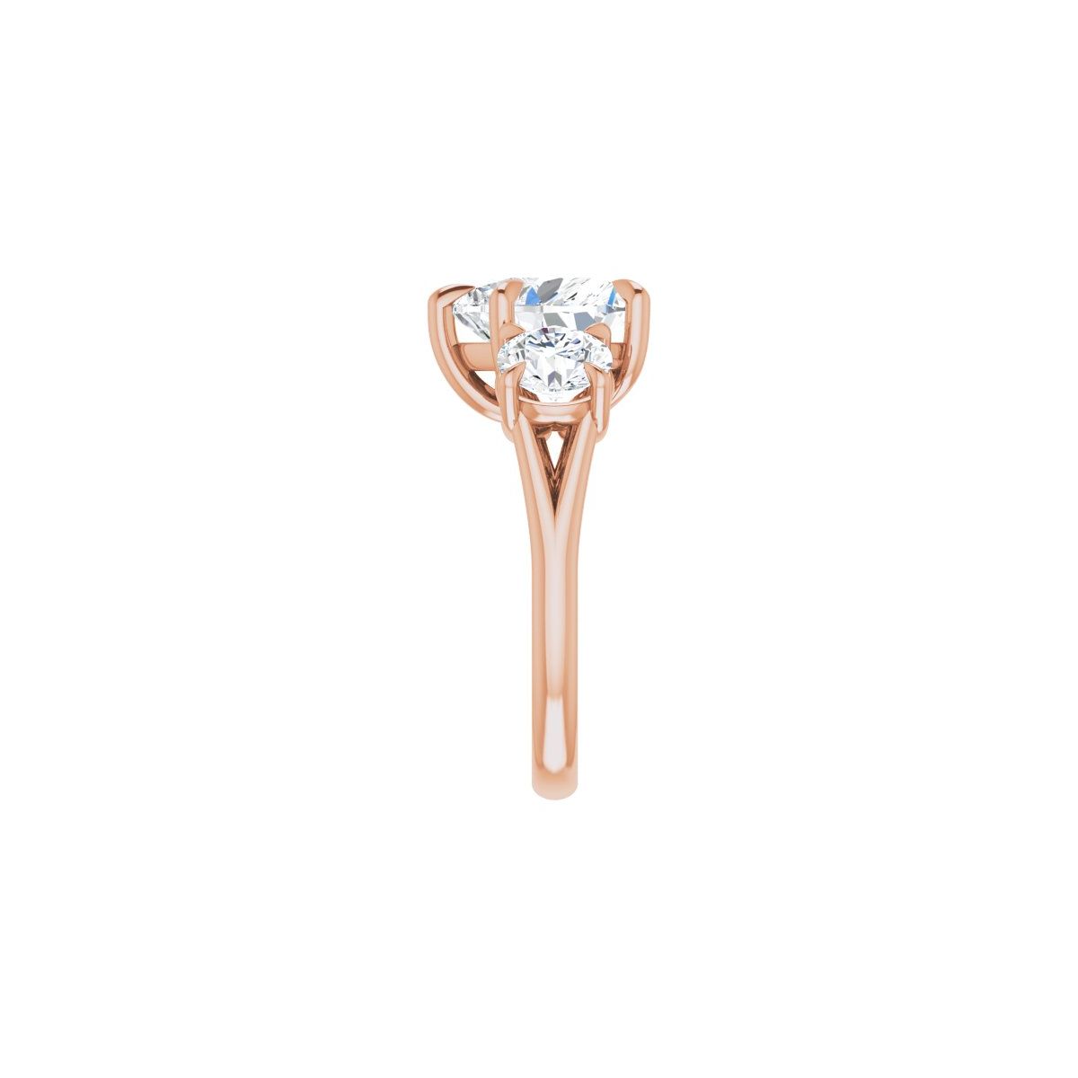 Heart Three-Stone Engagement Ring Semi-Mount - gallery - Series 126342