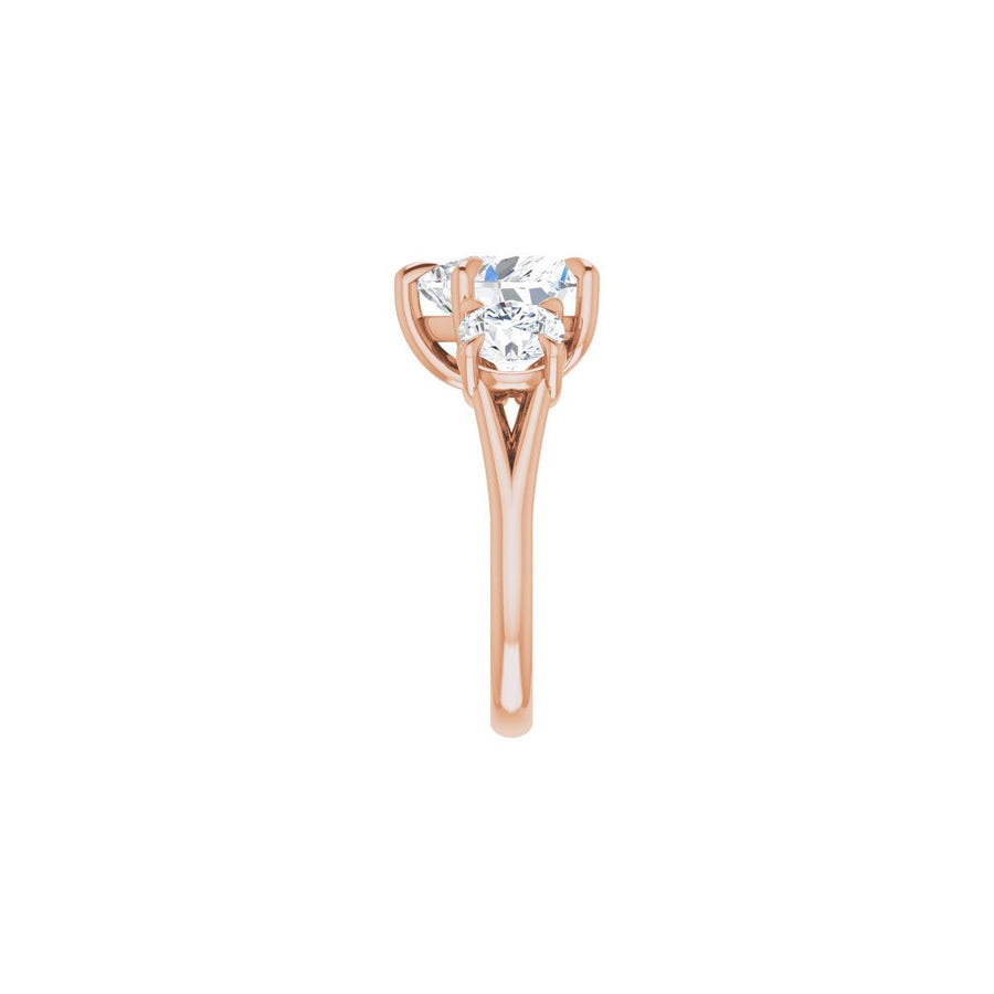 Heart Three-Stone Engagement Ring Semi-Mount - gallery - Series 126342