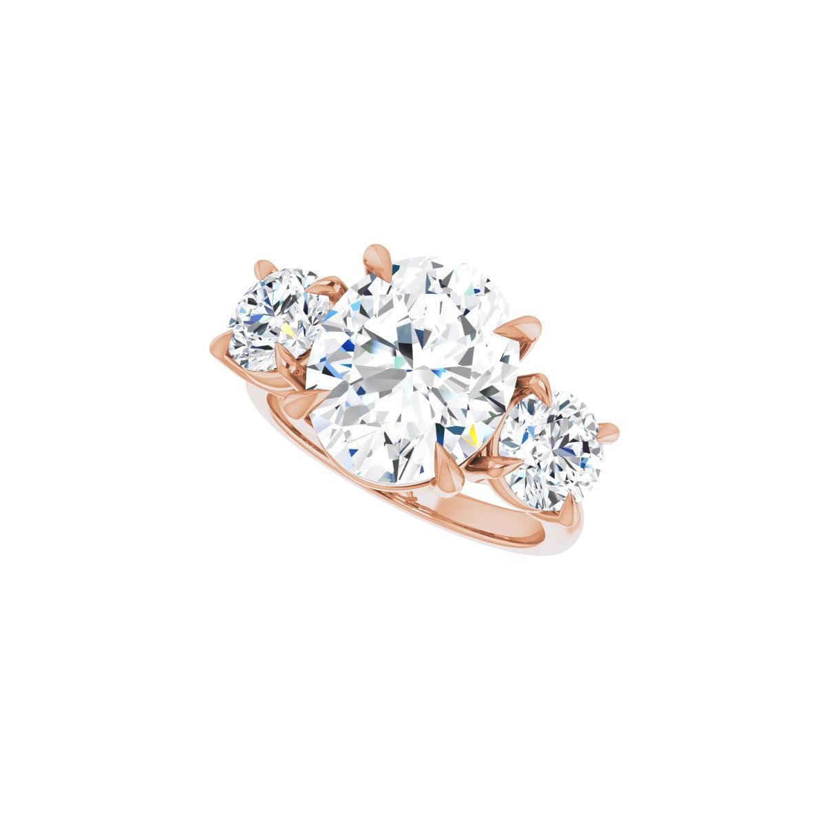 Oval Three-Stone Engagement Ring Semi-Mount - gallery - Series 126342