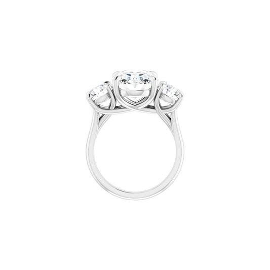Oval Three-Stone Engagement Ring Semi-Mount - gallery - Series 126342