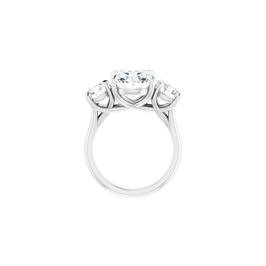Oval Three-Stone Engagement Ring Semi-Mount - gallery - Series 126342