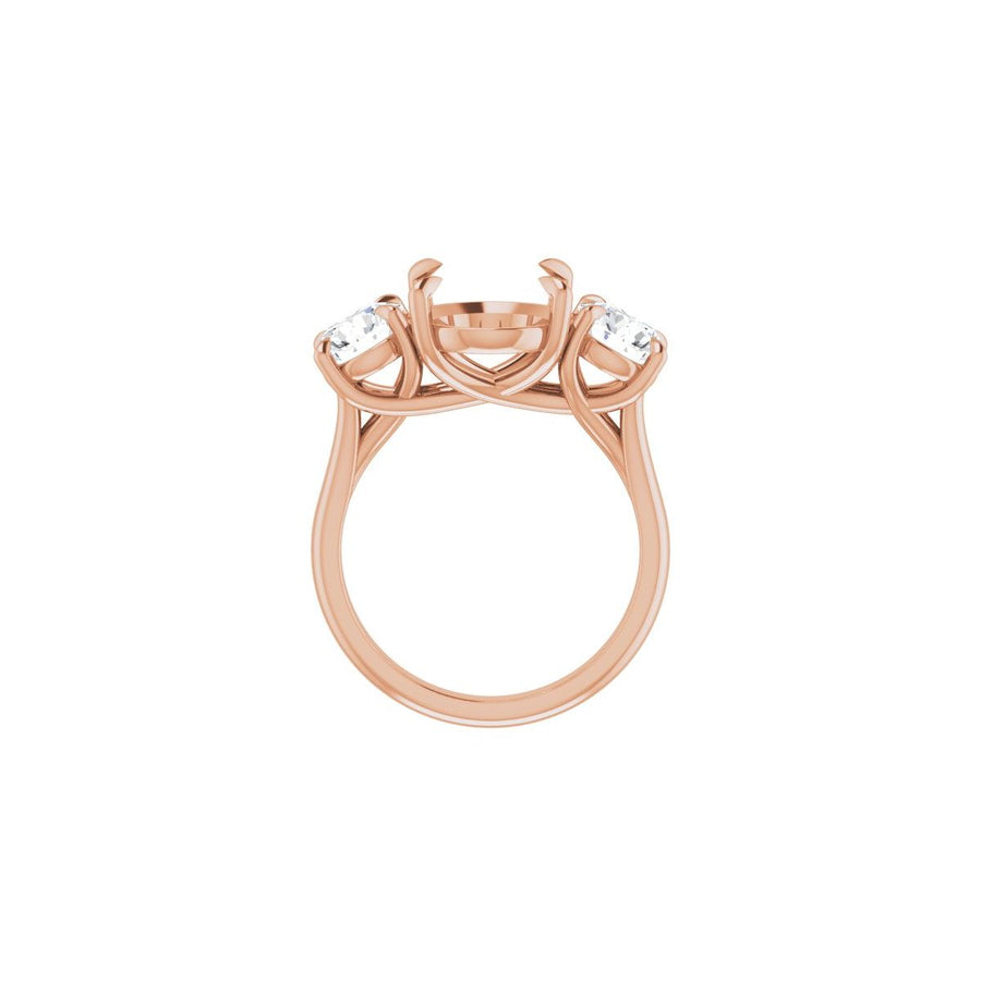 Oval Three-Stone Engagement Ring Semi-Mount - gallery - Series 126342