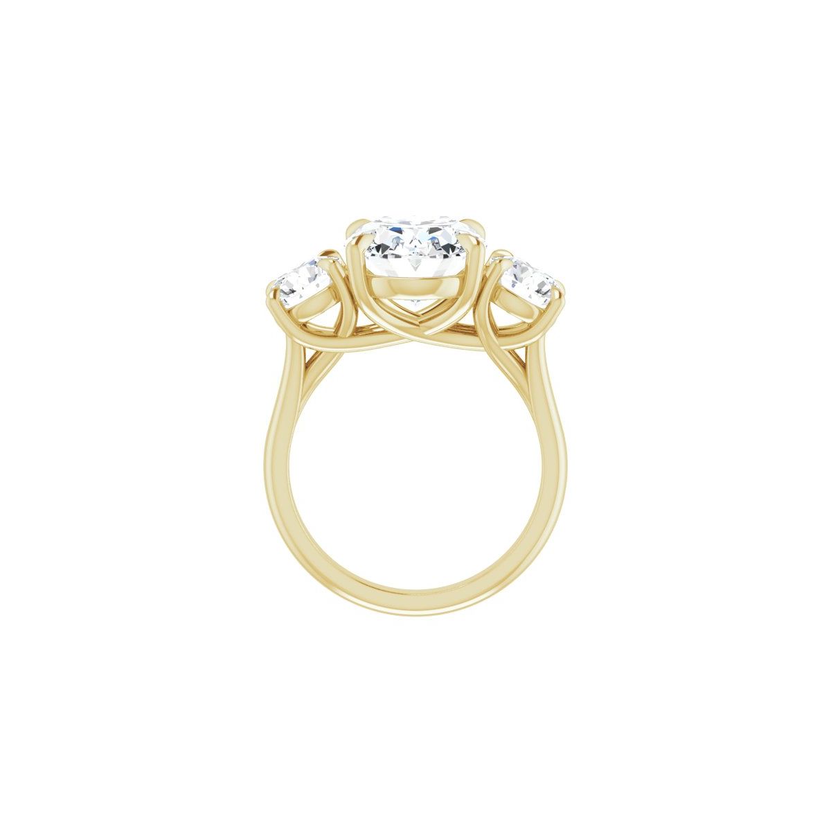 Oval Three-Stone Engagement Ring Semi-Mount - gallery - Series 126342