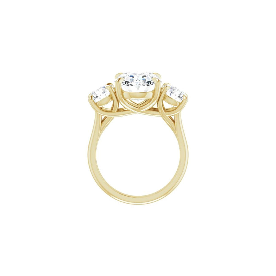 Oval Three-Stone Engagement Ring Semi-Mount - gallery - Series 126342
