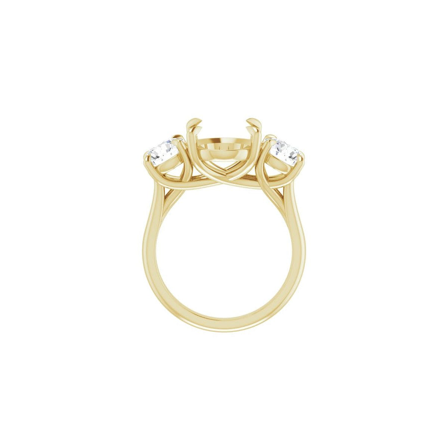Oval Three-Stone Engagement Ring Semi-Mount - gallery - Series 126342