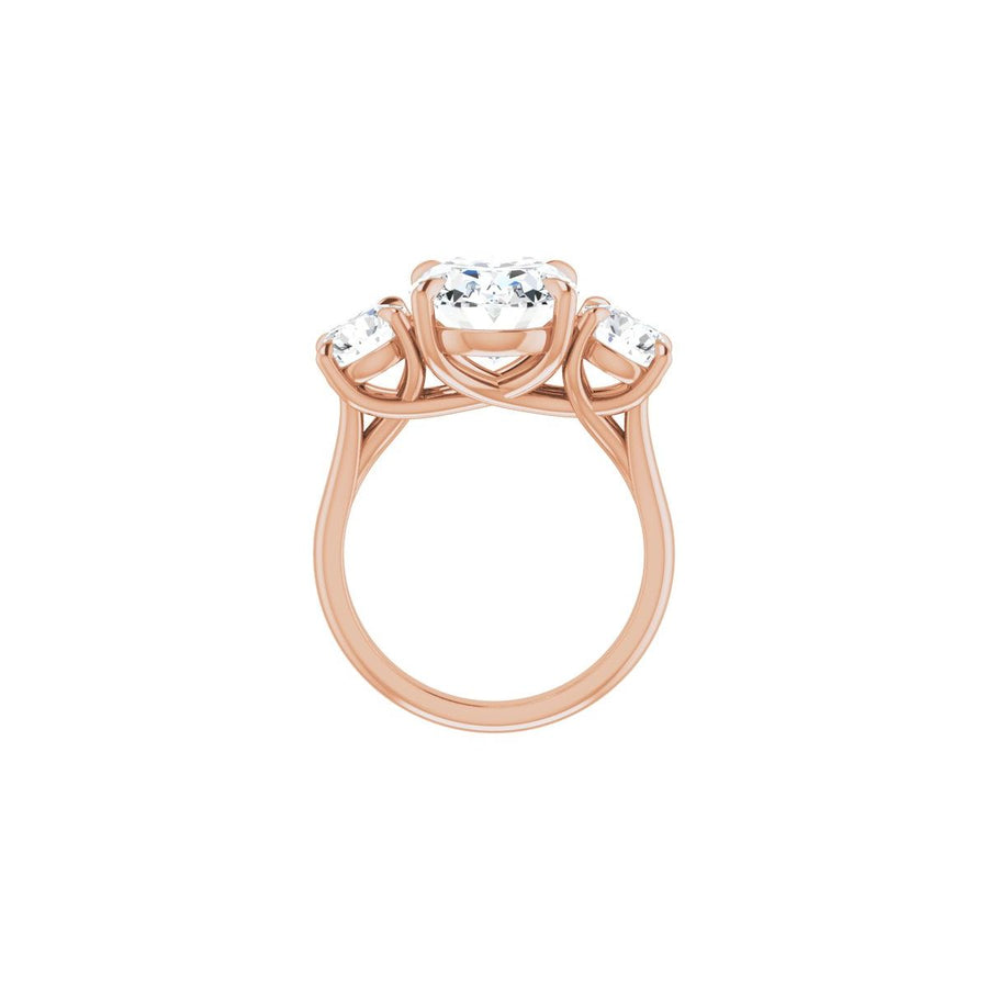 Oval Three-Stone Engagement Ring Semi-Mount - gallery - Series 126342