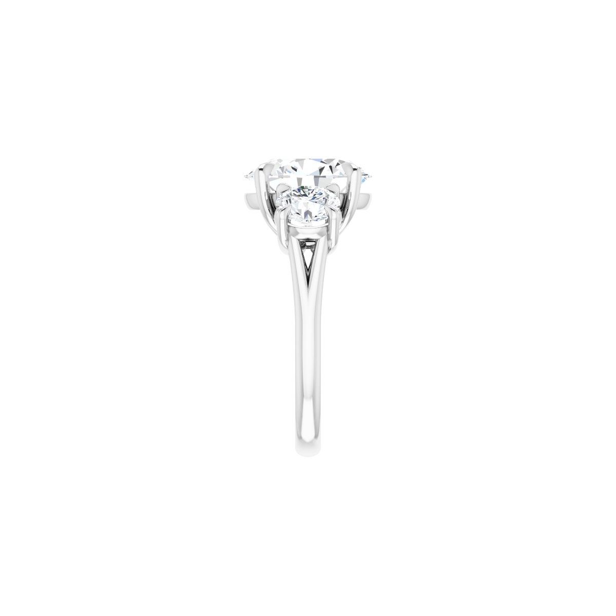 Oval Three-Stone Engagement Ring Semi-Mount - gallery - Series 126342