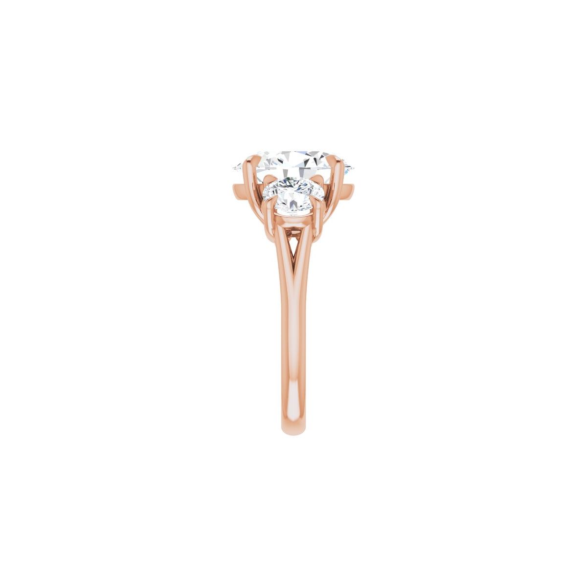 Oval Three-Stone Engagement Ring Semi-Mount - gallery - Series 126342