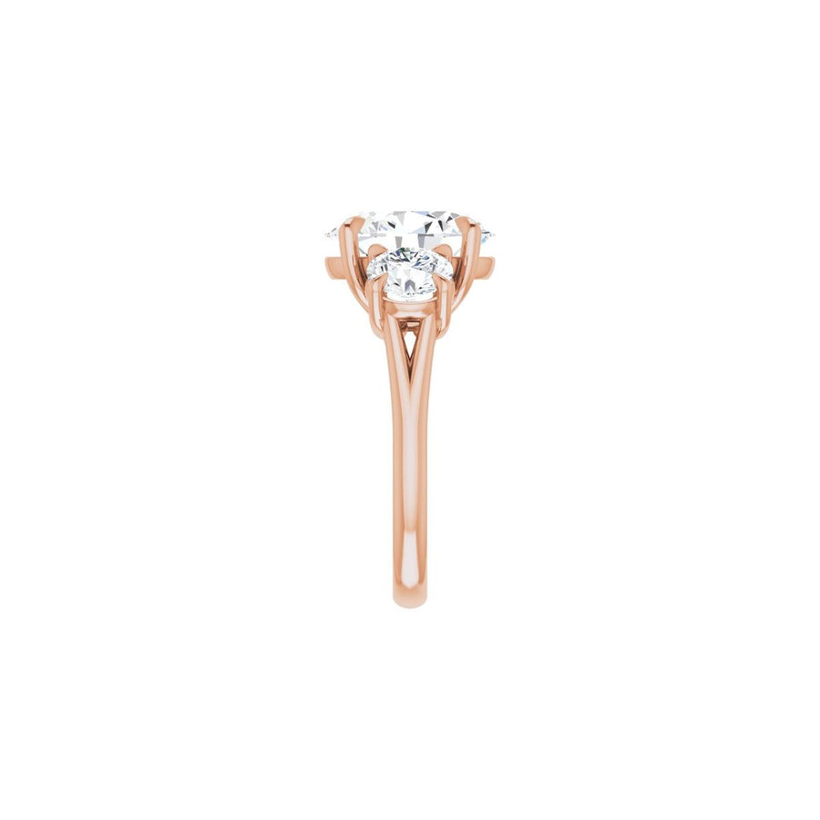 Oval Three-Stone Engagement Ring Semi-Mount - gallery - Series 126342