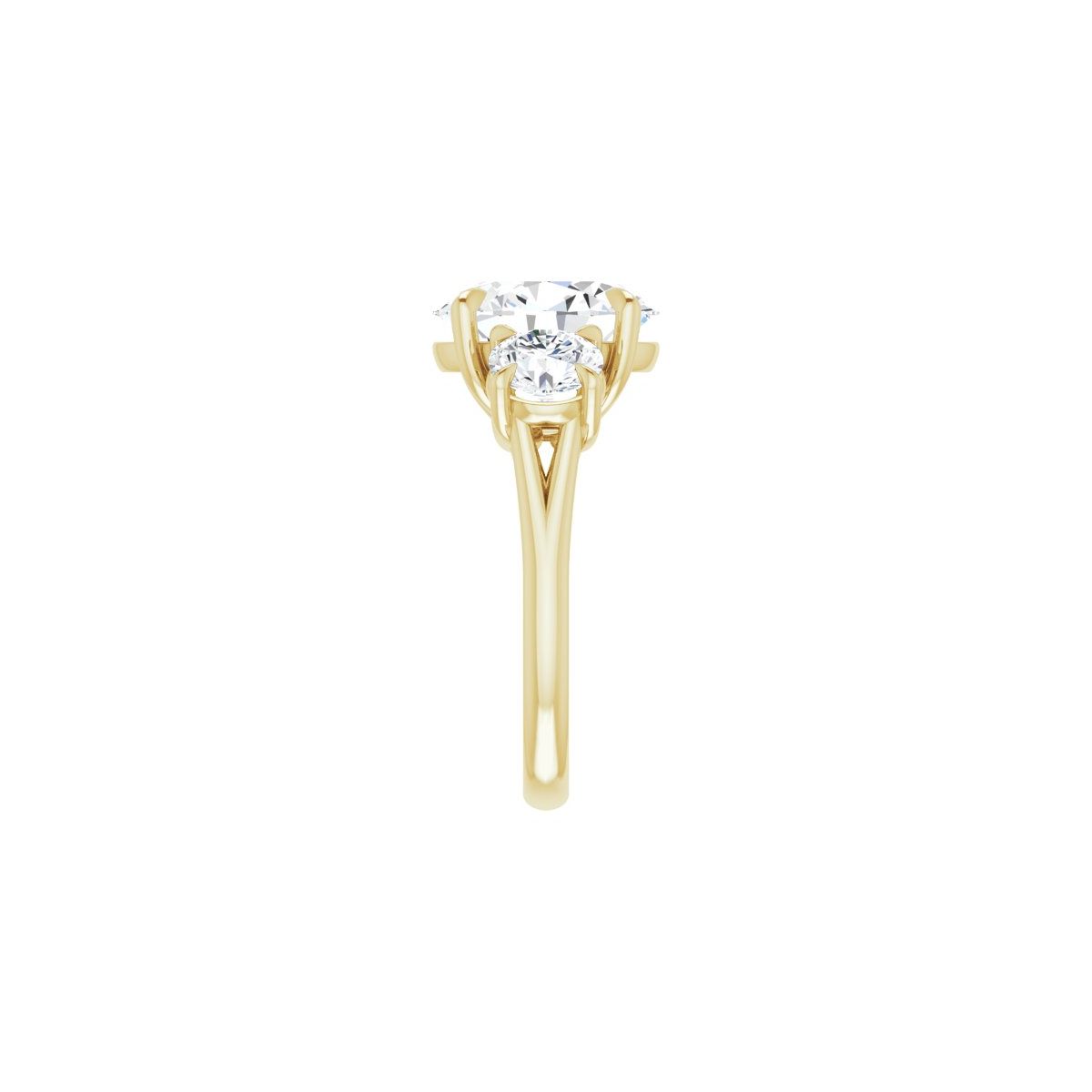 Oval Three-Stone Engagement Ring Semi-Mount - gallery - Series 126342