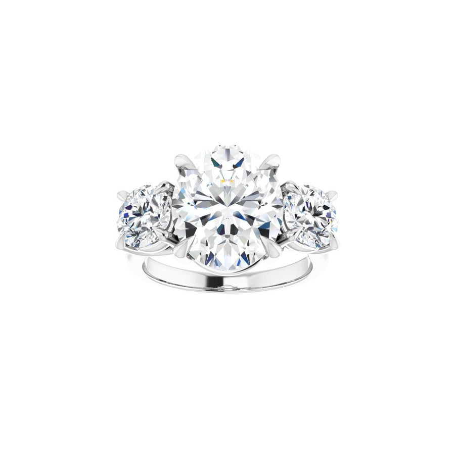 Oval Three-Stone Engagement Ring Semi-Mount - gallery - Series 126342